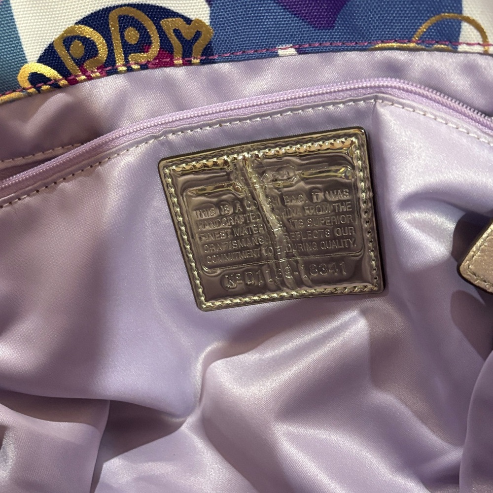 Authentic Coach Poppy Multicolor Gold Accents Medium Backpack - Picture 15 of 16